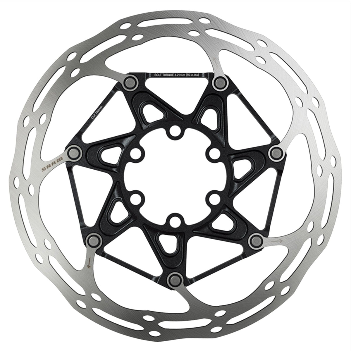 Sram Rotor Centerline 2 Piece (Includes Steel Rotor Bolts) Rounded - 6 Bolt: Black