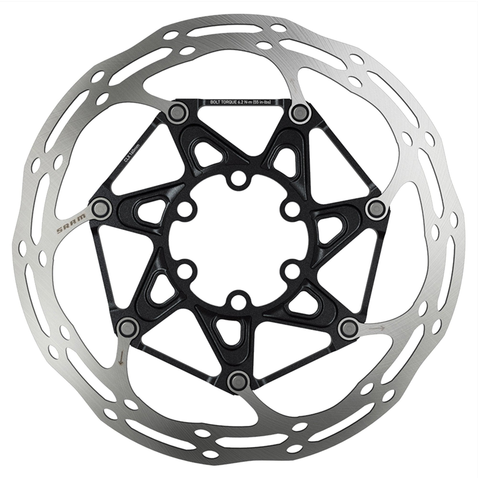 Sram Rotor Centerline 2 Piece (Includes Steel Rotor Bolts) Rounded - 6 Bolt: Black