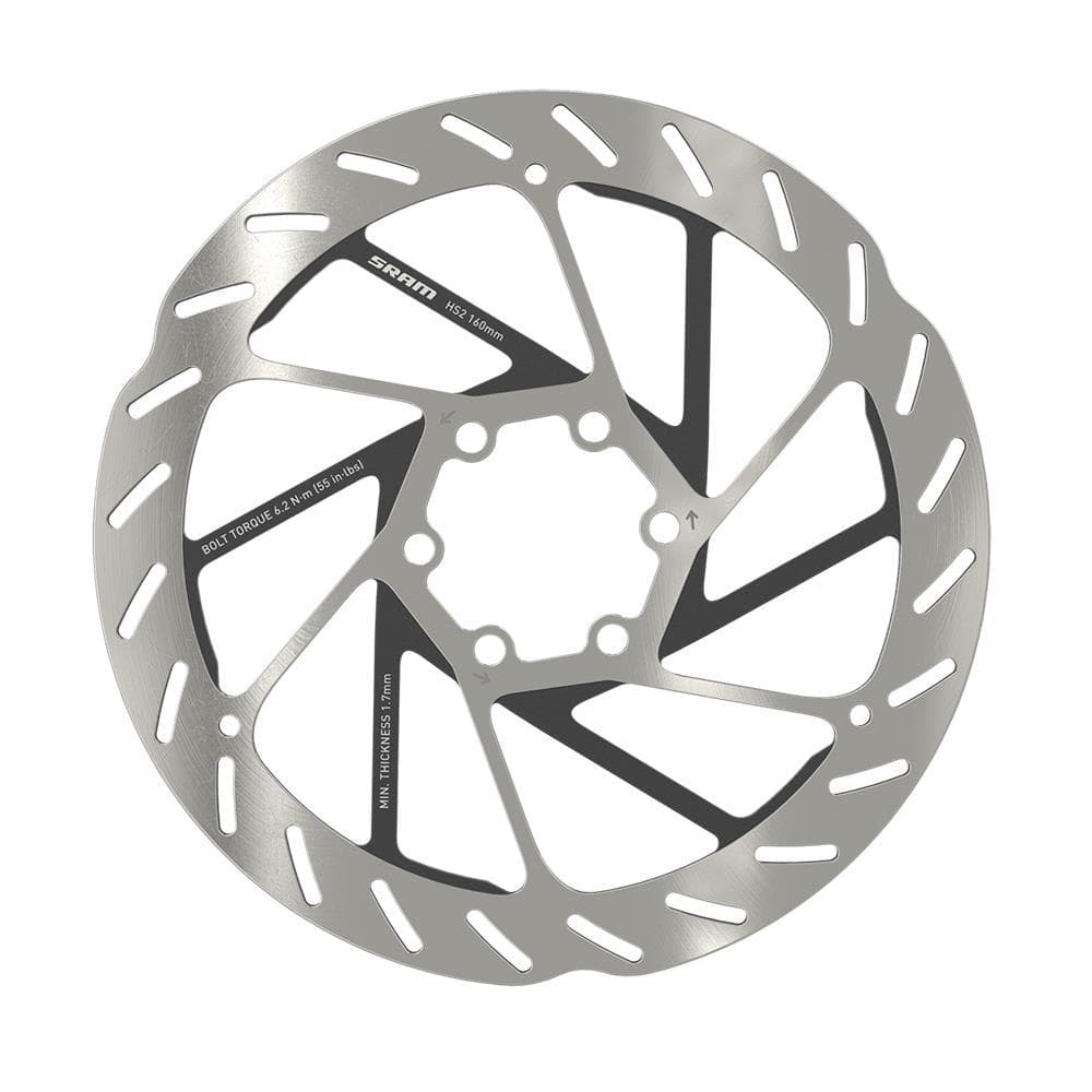 Sram Rotor - Hs2 6-Bolt (Includes Steel Rotor Bolts) Rounded:  180Mm