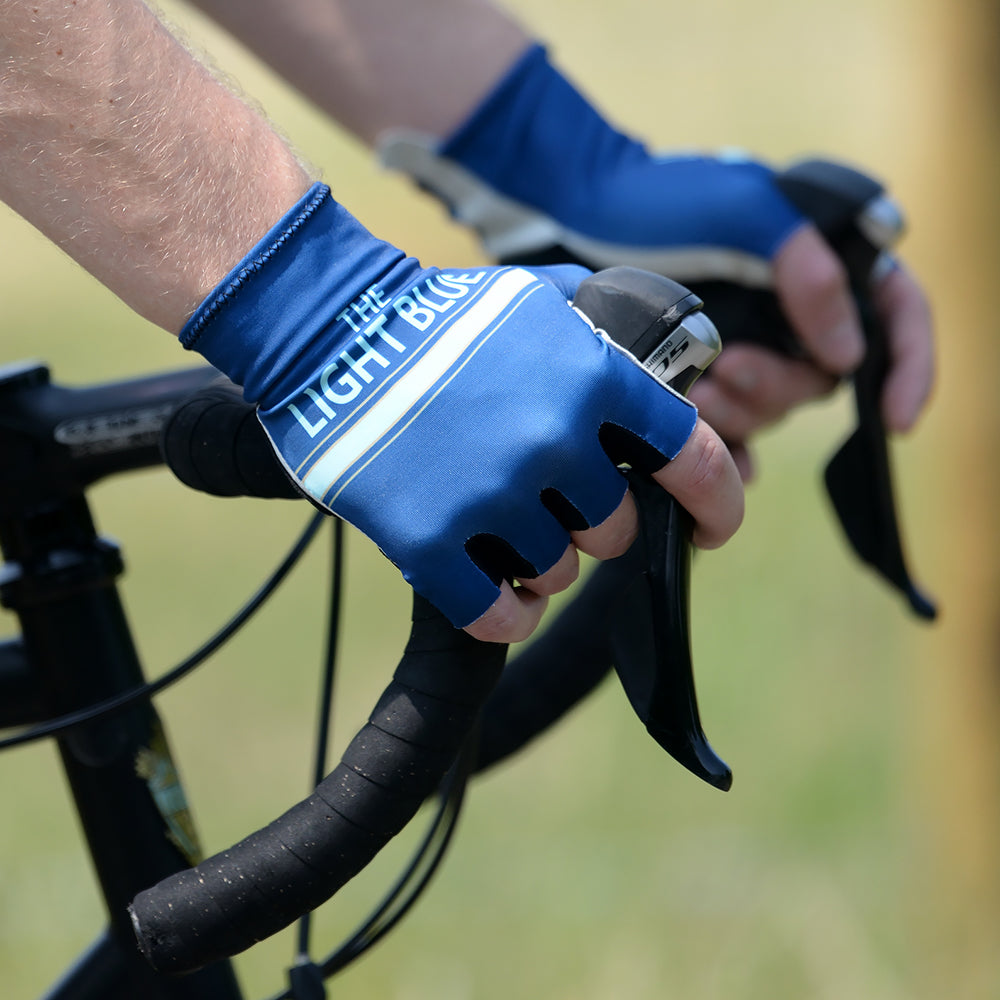 Light Blue Sport Nuovo Lycra Track Mitts Blue Md