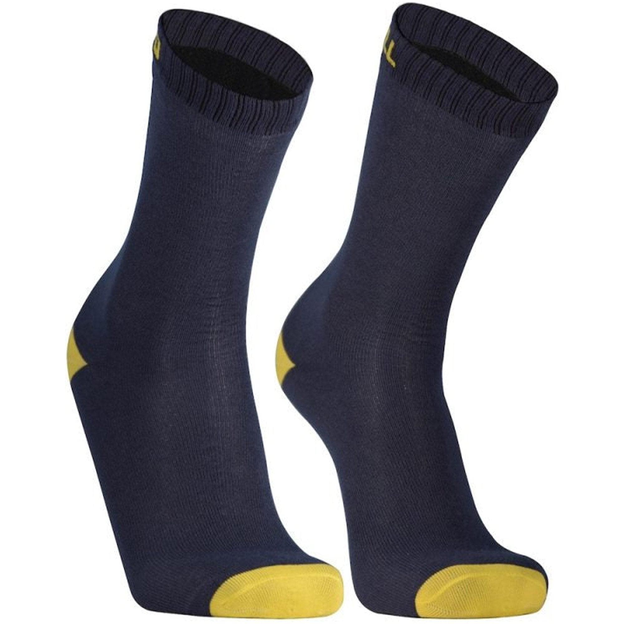 Dexshell Ultra Thin Crew Socks Navy Lime Yellow