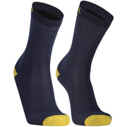Dexshell Ultra Thin Crew Socks Navy Lime Yellow  S