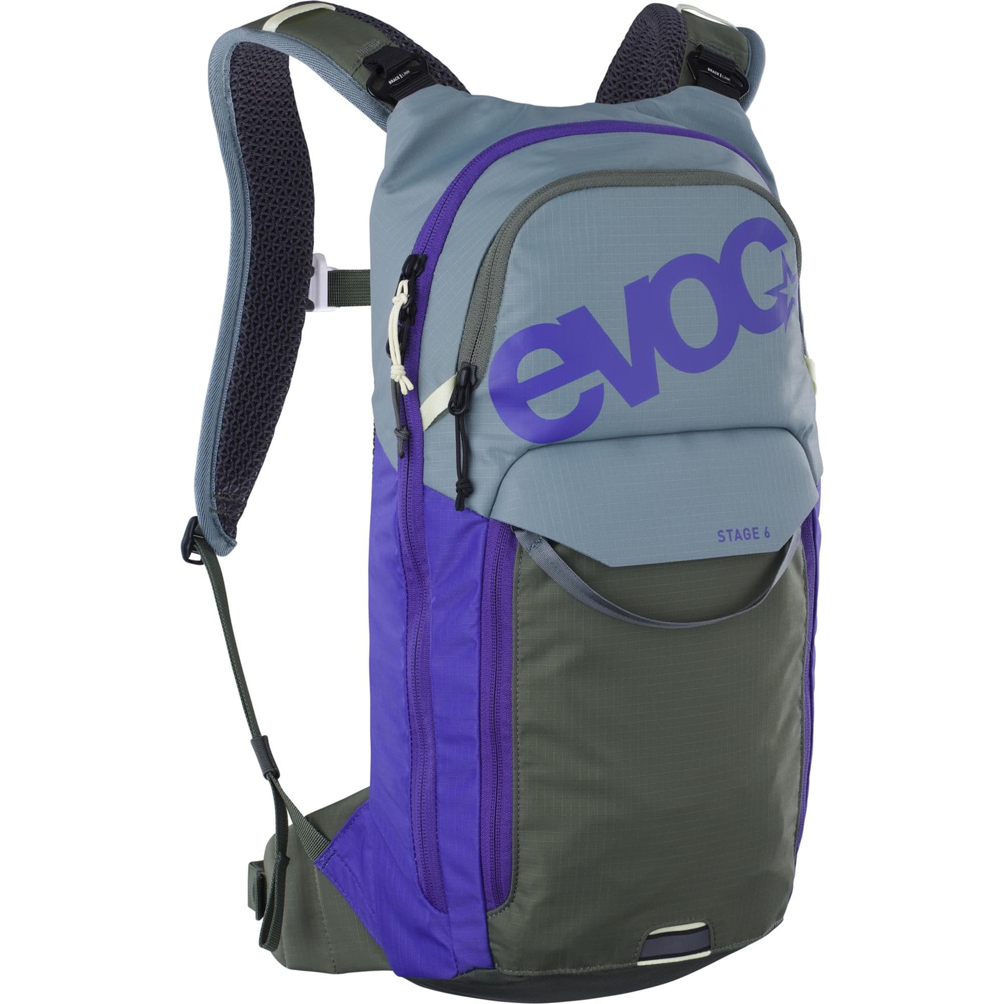 EVOC Stage 6 Bag 2026: STEEL/VIOLET/DARK OLIVE ONE SIZE