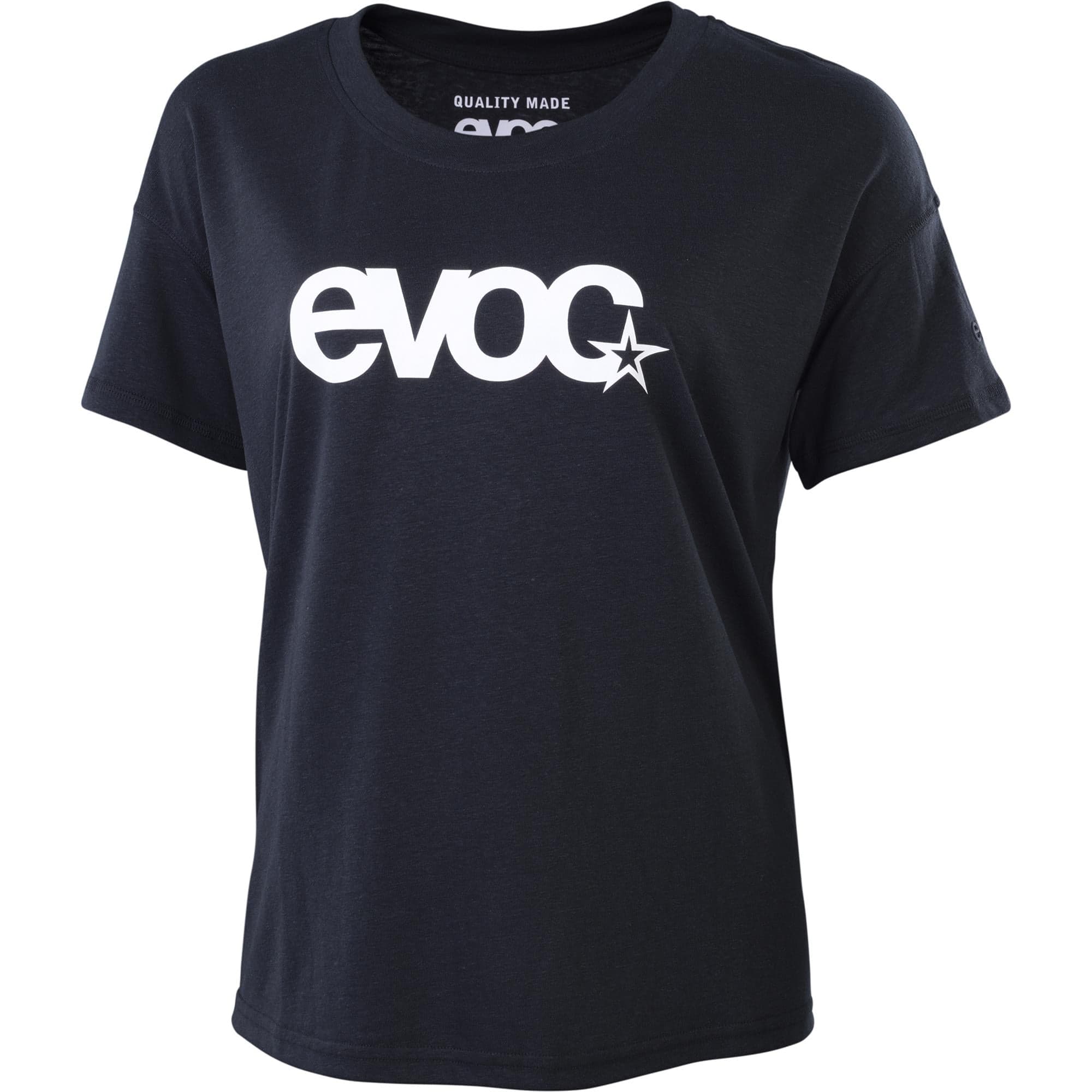 EVOC Womens Logo T Shirt 2026: BLACK/WHITE L