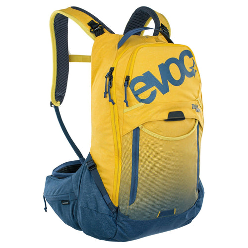 Evoc Trail Pro Protector Backpack 16L 2022: Curry/Denim S/M