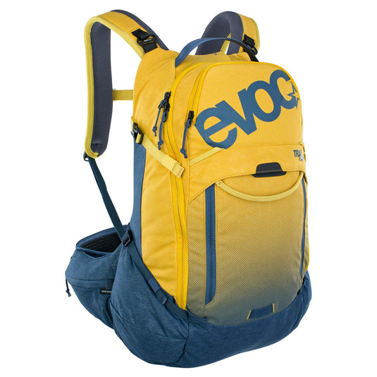 Evoc Trail Pro Protector Backpack 26L 2022: Curry/Denim L/Xl
