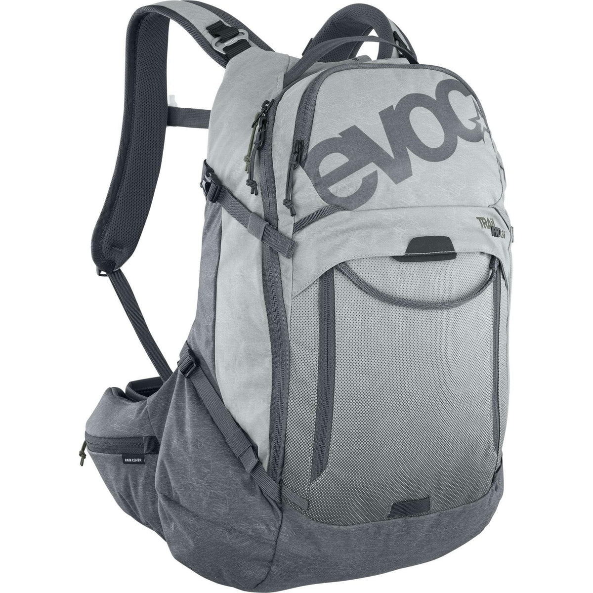 Evoc Trail Pro Protector Backpack 2023: Stone/Carbon Grey S/M
