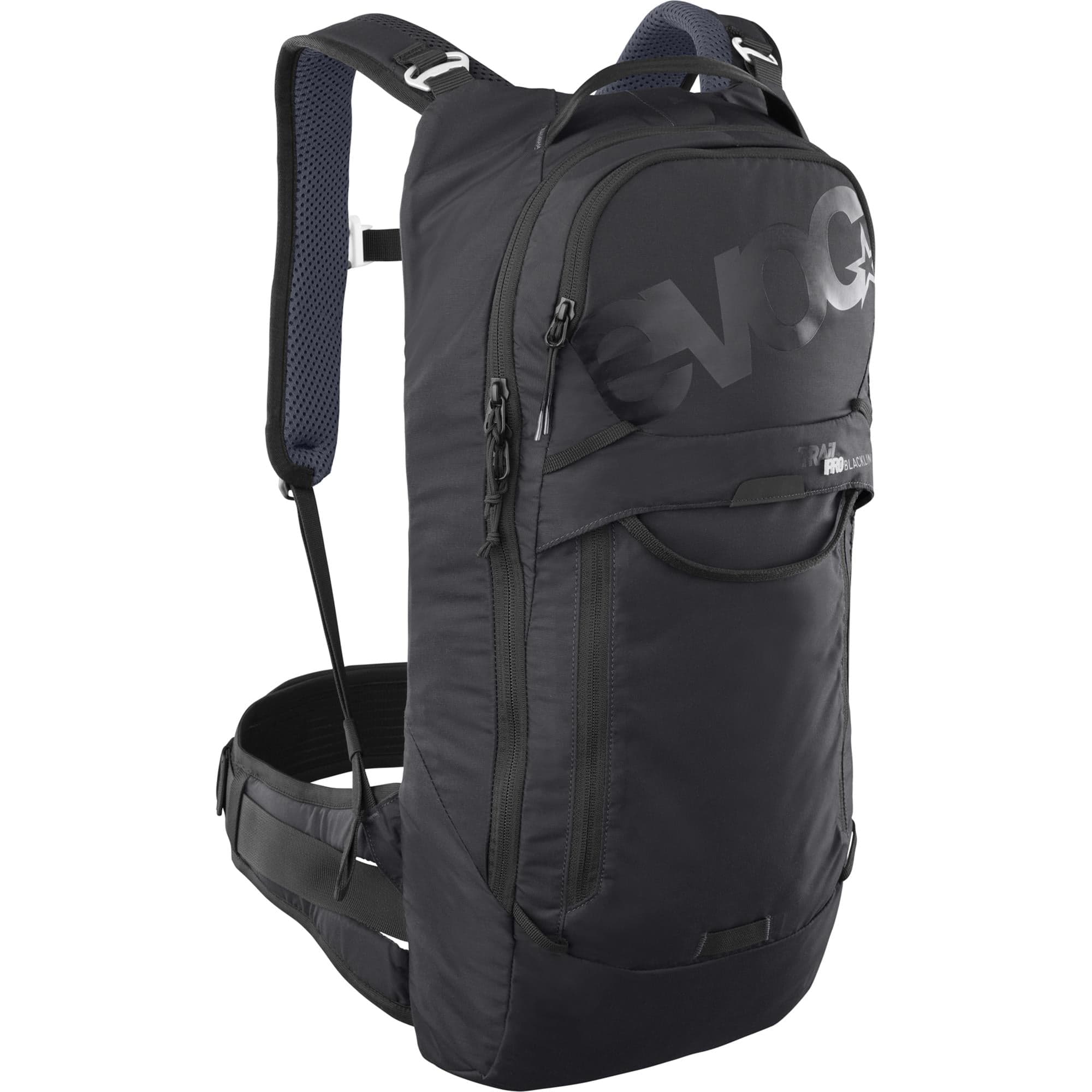 EVOC Trail Pro Blackline Protector Backpack 10L 2025: BLACK 10L S/M