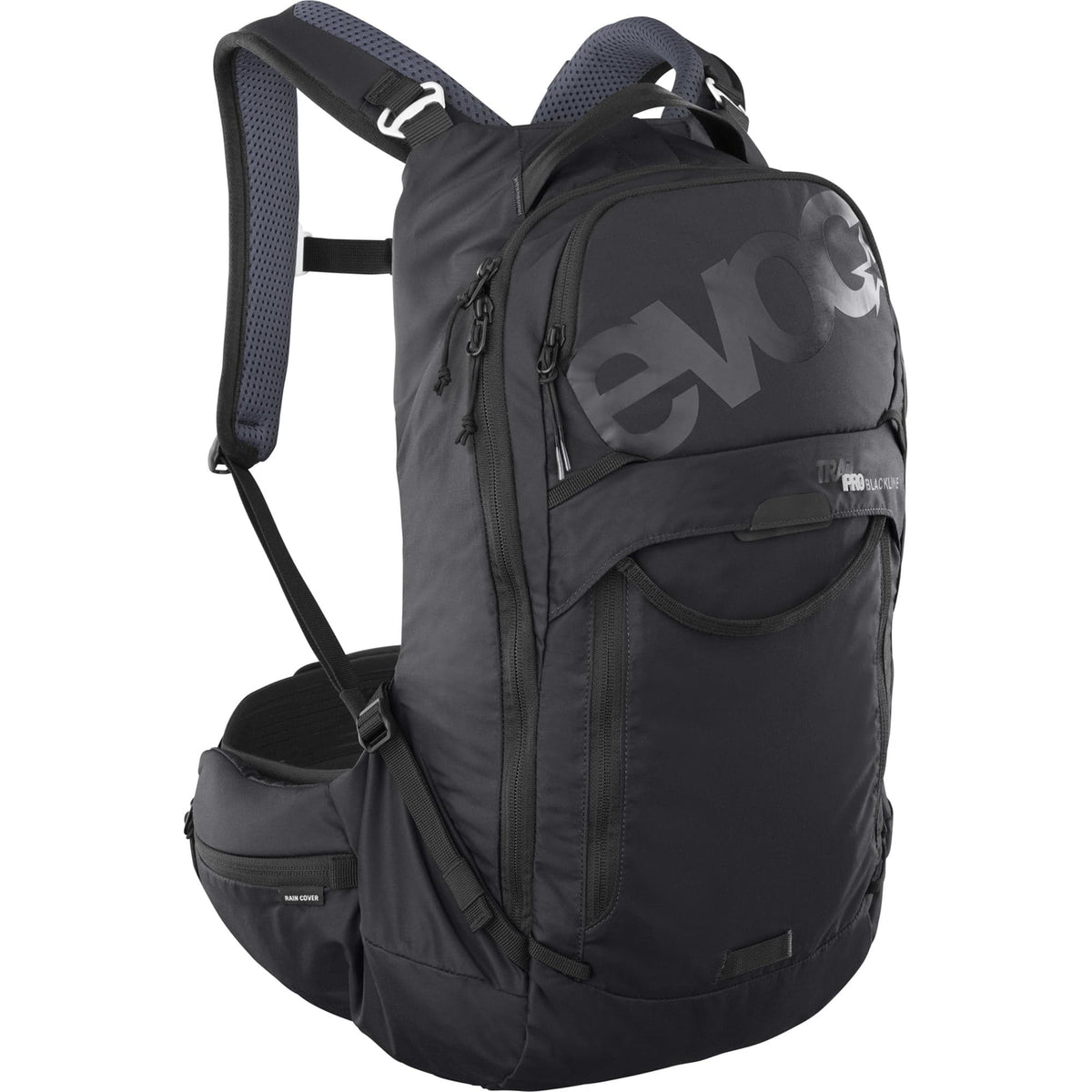 EVOC Trail Pro Blackline Protector Backpack 16L 2025: BLACK 16L S/M