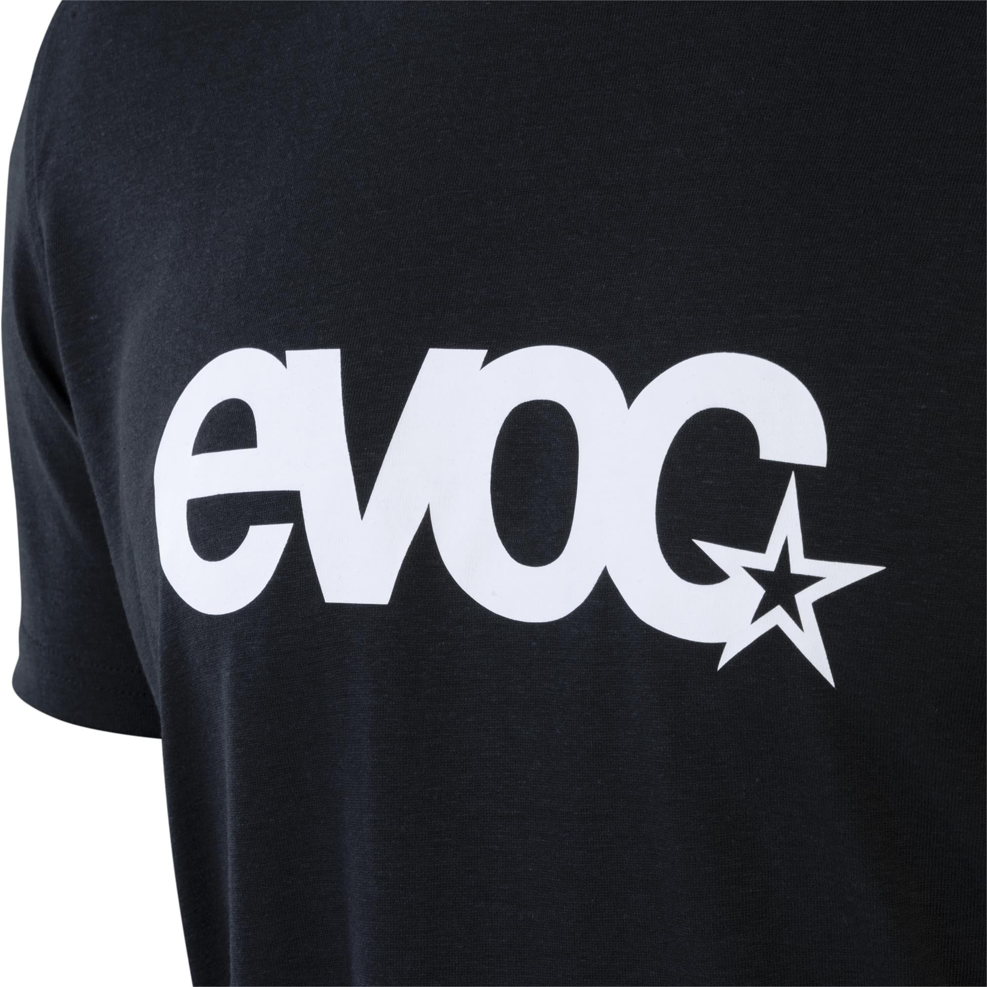 EVOC Mens Logo T Shirt 2026: BLACK/WHITE XL