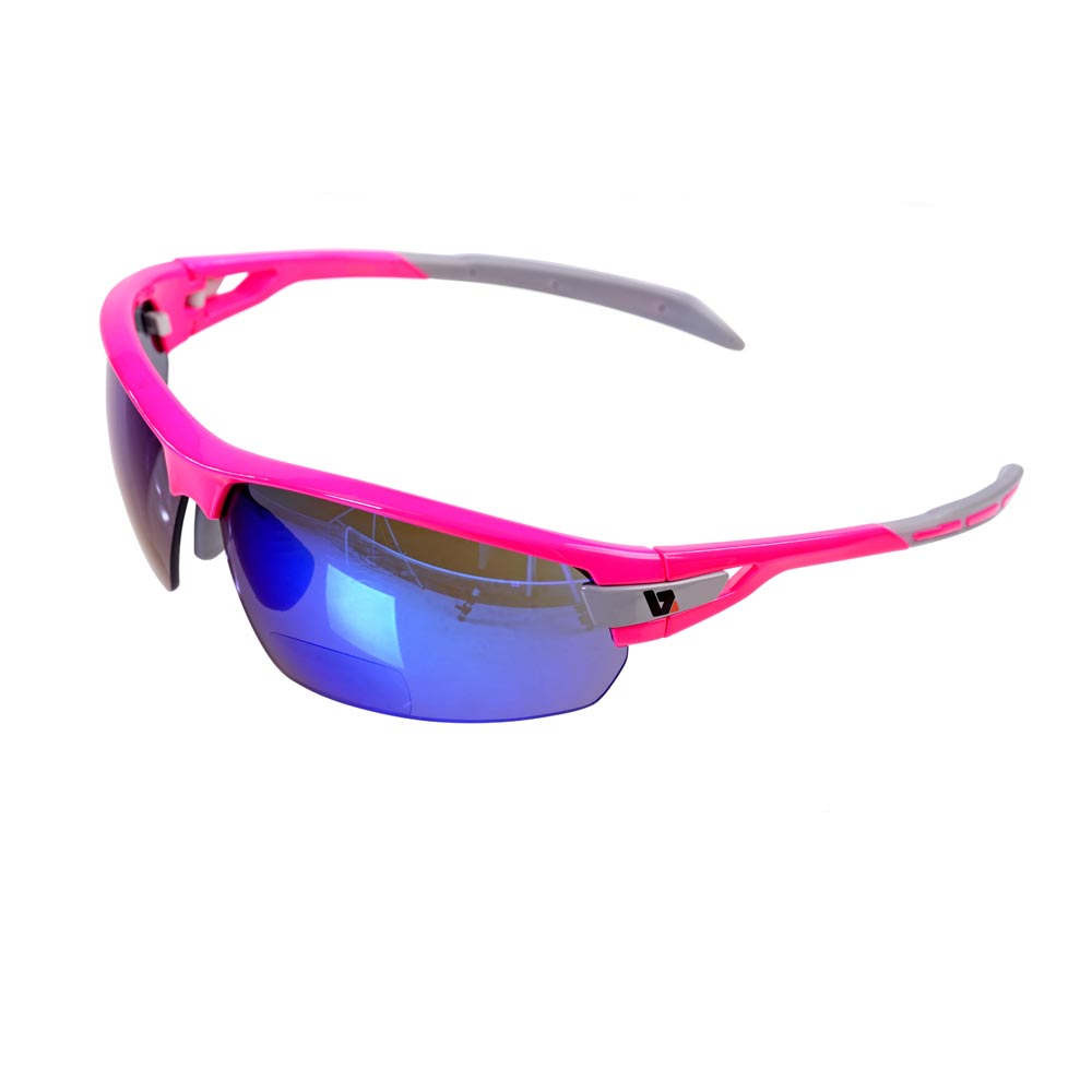 BZ Optics PHO Bi-focal Blue Mirror Glasses Pink +2.50