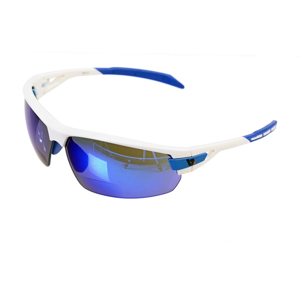 BZ Optics PHO Bi-focal Blue Mirror Glasses White/Blue +2.50