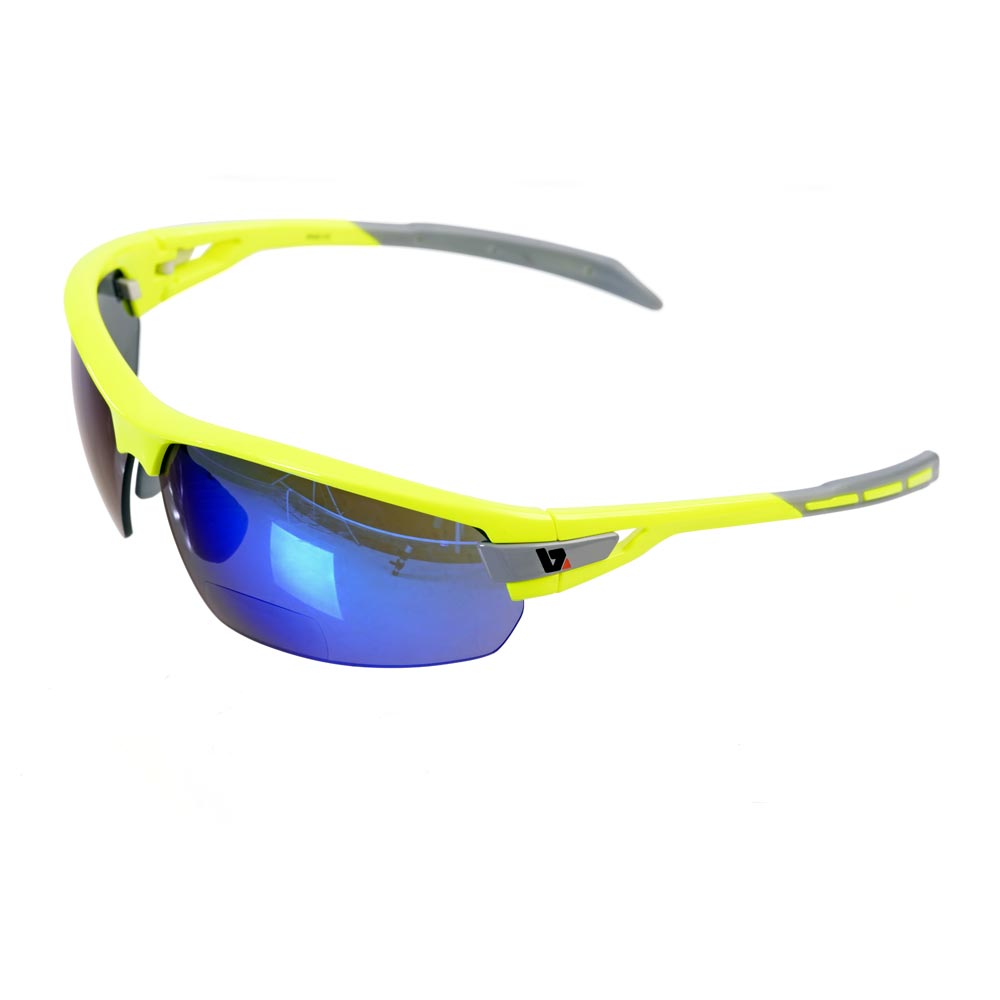 BZ Optics PHO Bi-focal Blue Mirror Glasses Yellow +2.00