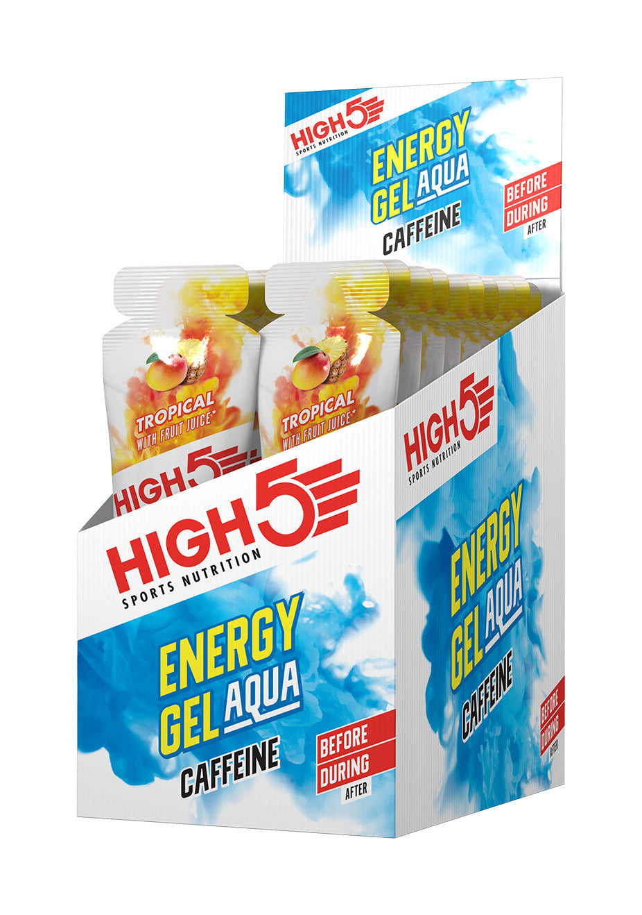 High5 NLA High5 Energy Gel Aqua Caffeine Hit (66g, x20, Tropical)