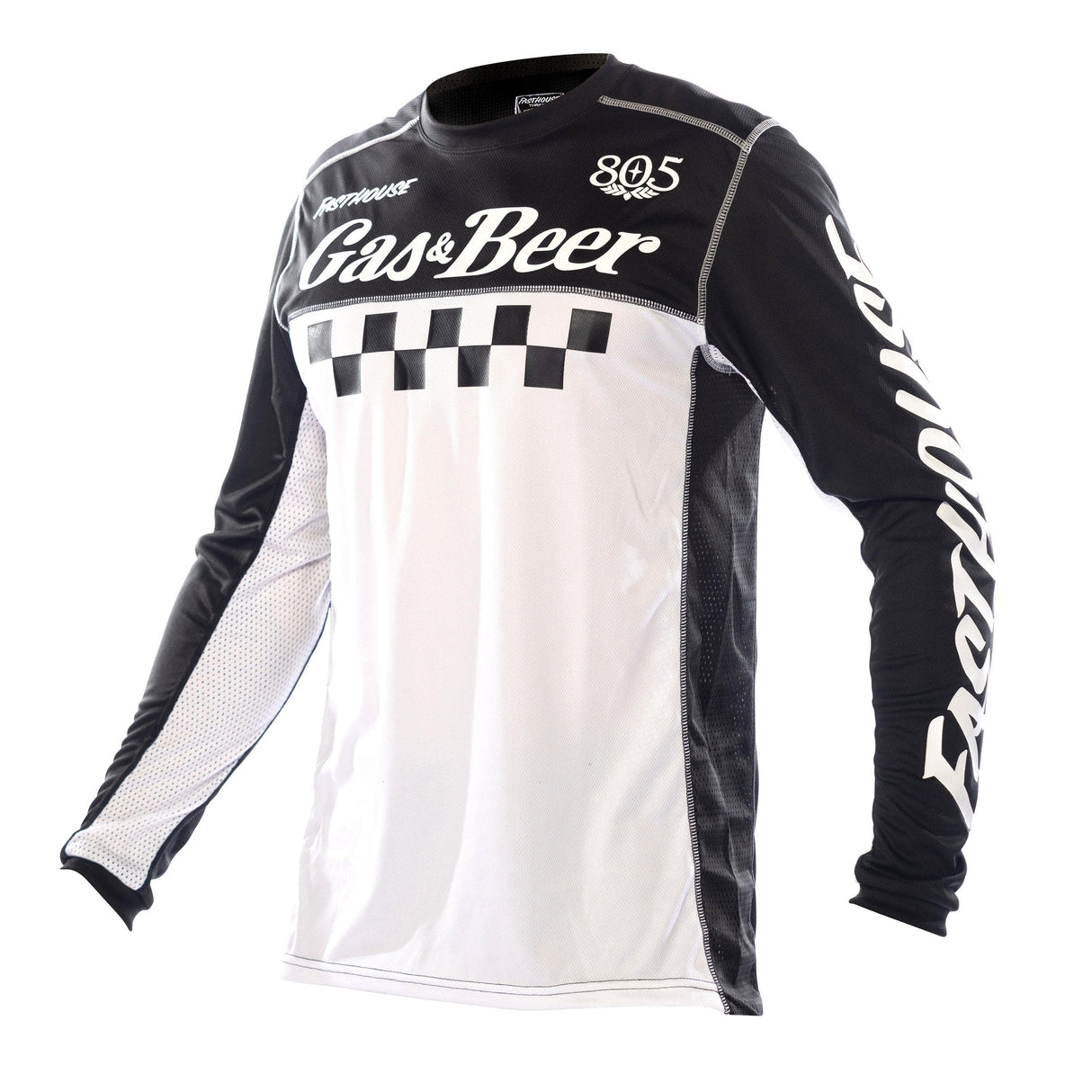 Fasthouse 805 Grindhouse Tavern Long Sleeve Jersey 2021: Black/White 3Xl