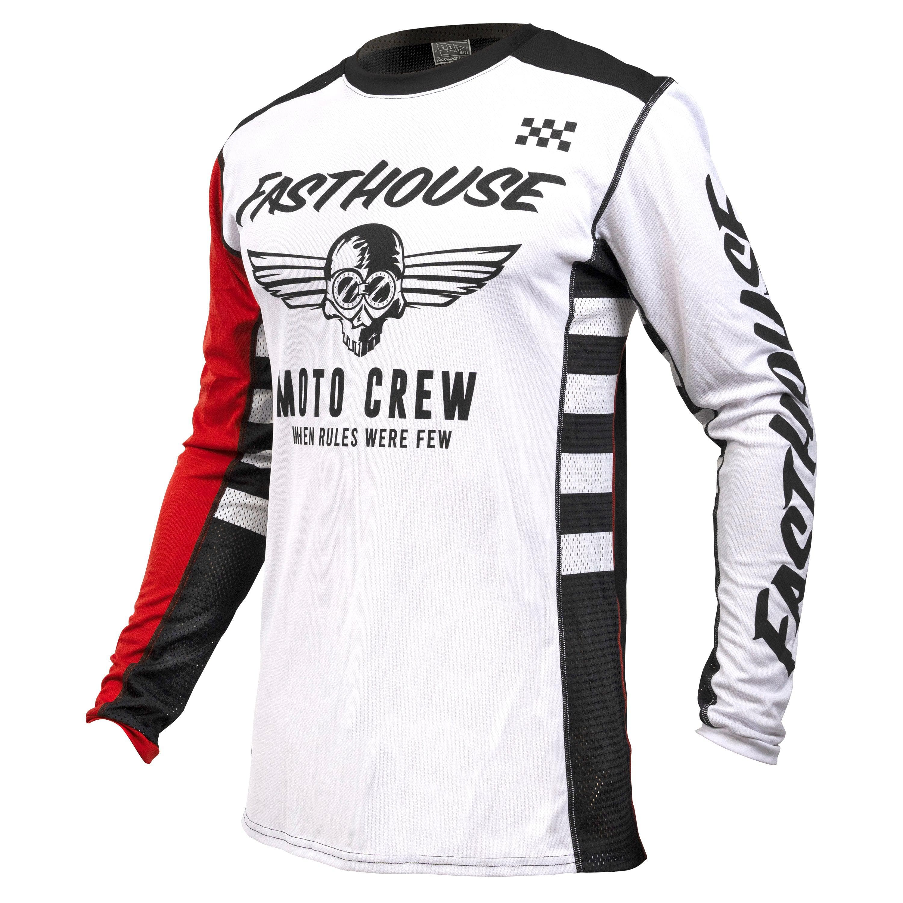 Fasthouse Usa Grindhouse Factor Long Sleeve Jersey 2022: White/Black Xl
