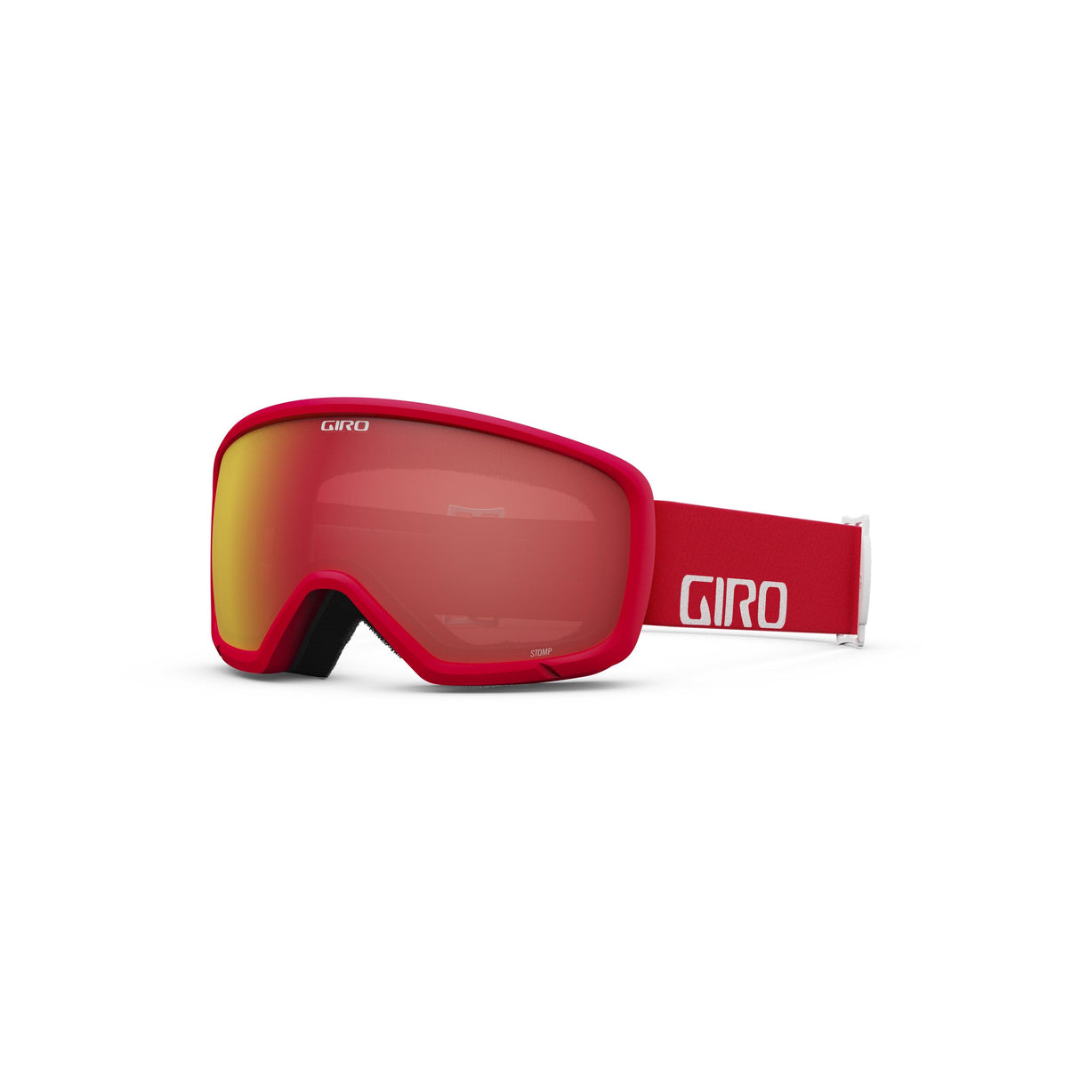 Giro Stomp Snow Goggle 2024: Red & White Wordmark - Amber Scarlet Len