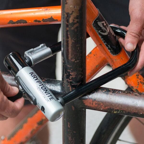 Kryptonite Kryptolok Mini U-Lock with Flexframe bracket Sold Secure Gold