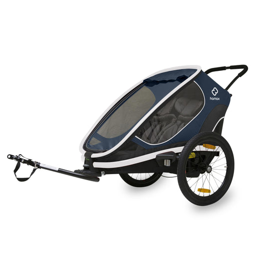 Hamax Outback Twin Child Bike Trailer 2022: Navy/White Twin