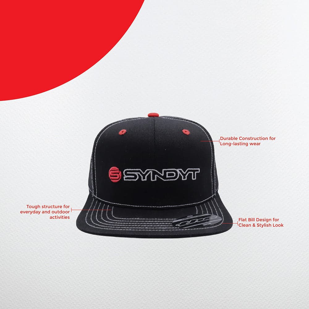Syndyt Mesh Flat Bill Cap One Size Black