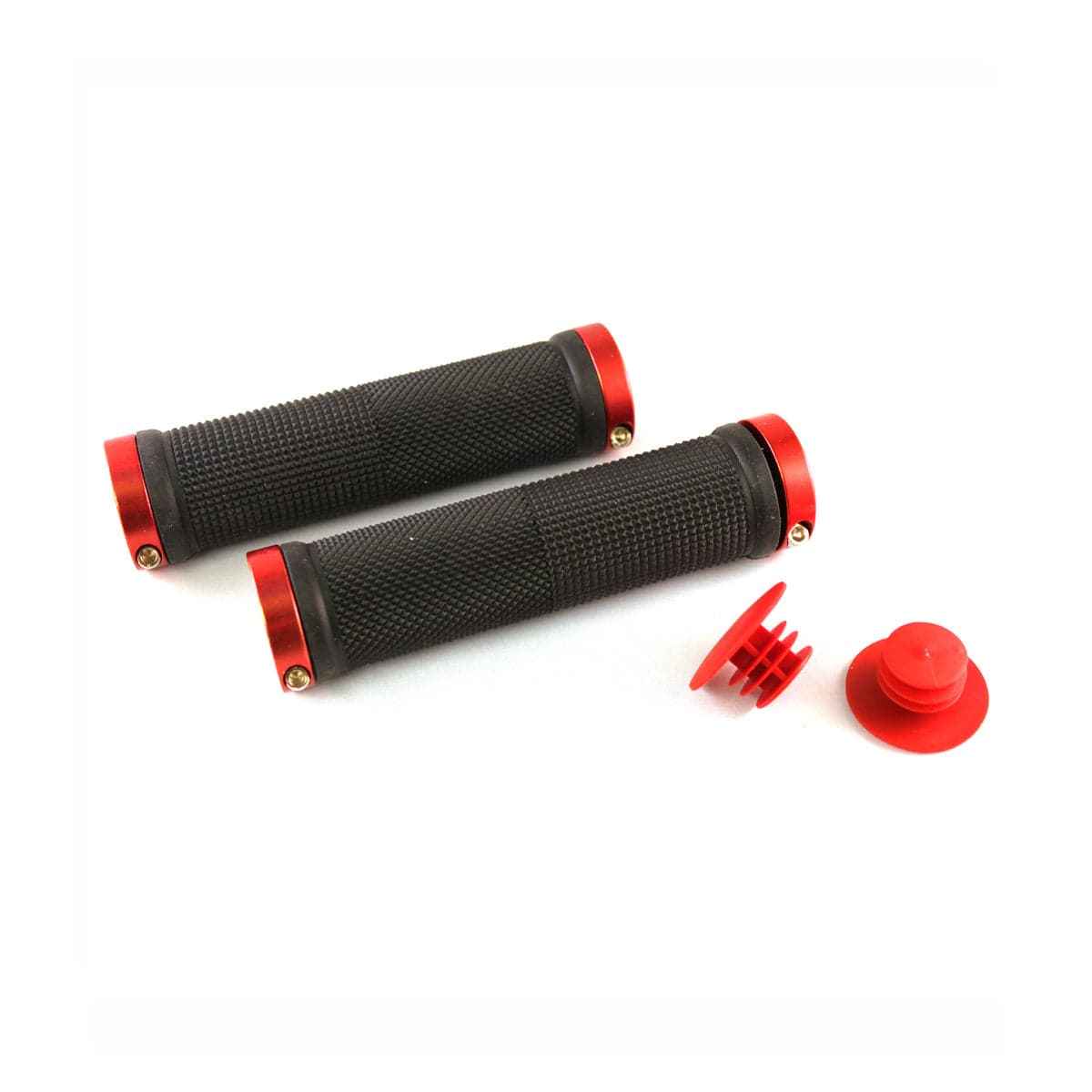 Clarks Vice Lock-On Handlebar Grip Black With Red Anodised End: