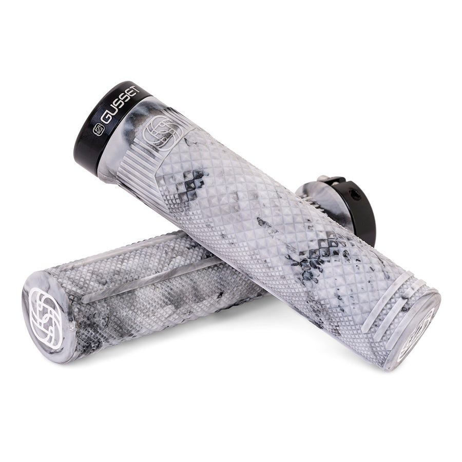 Gusset Grips Matt Jones S2 Lock on Grips Grey Marble 133mm