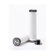 Sram Locking Grips W/ 2 Clamps & End Plugs White: