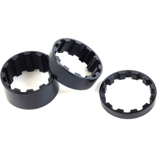 M Part Splined alloy headset spacers 1-1/8 inch x 5 mm black; pack of 60