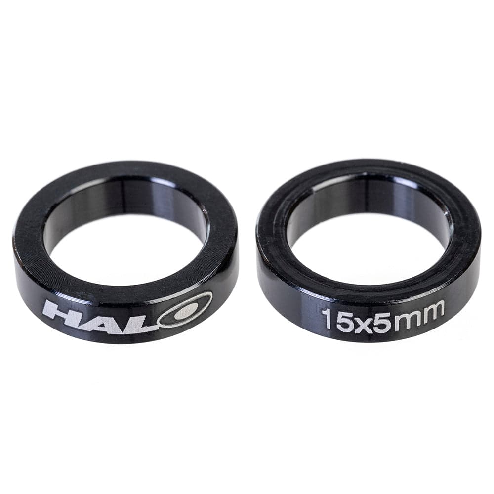 Halo Boost Front Axle Spacers Black 15x5mm