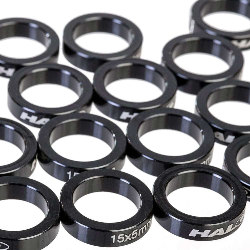 Halo Boost Front Axle Spacers Black 15x5mm