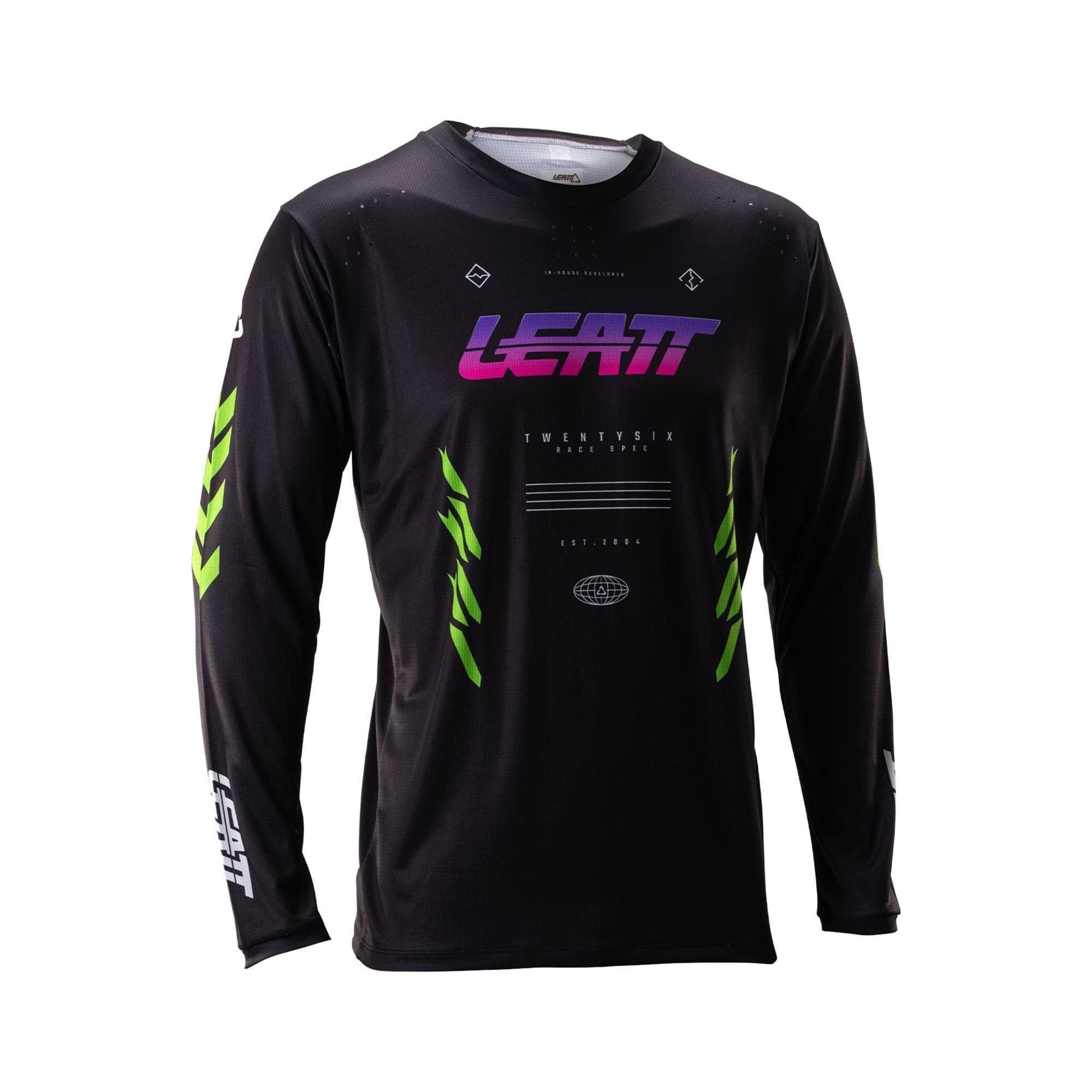 Leatt Gravity 4.0 MTB Long Sleeve Jersey V26 2026: RACE BLACK XL