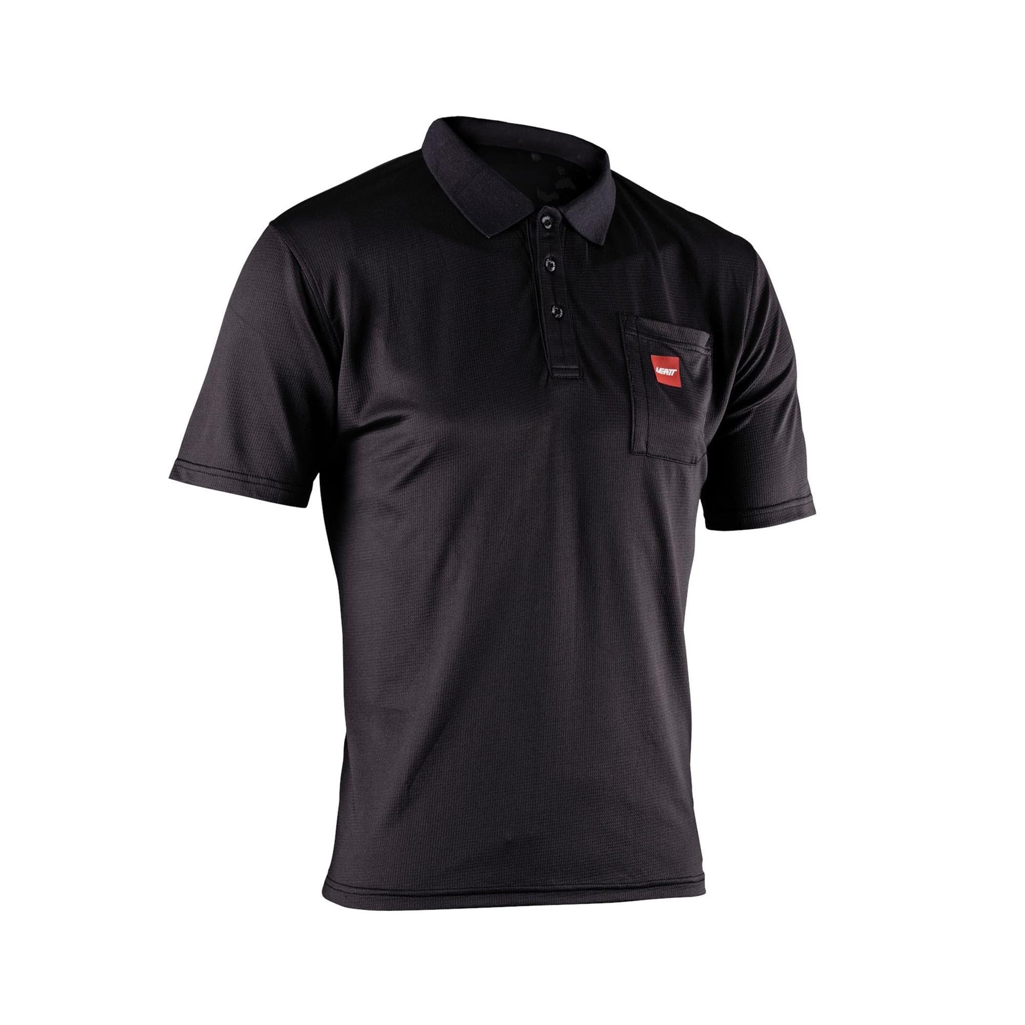 Leatt Team Short Polo Shirt 2026: BLACK L