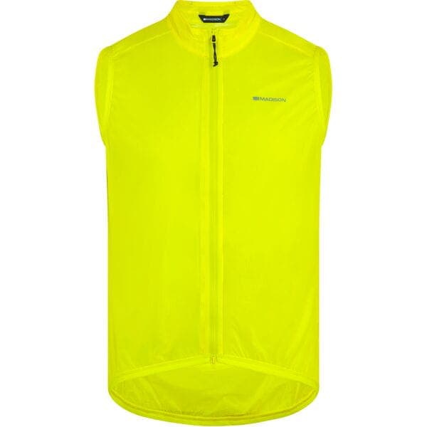 Madison Flux Men's Ultra Packable Waterproof Gilet; yellow - small