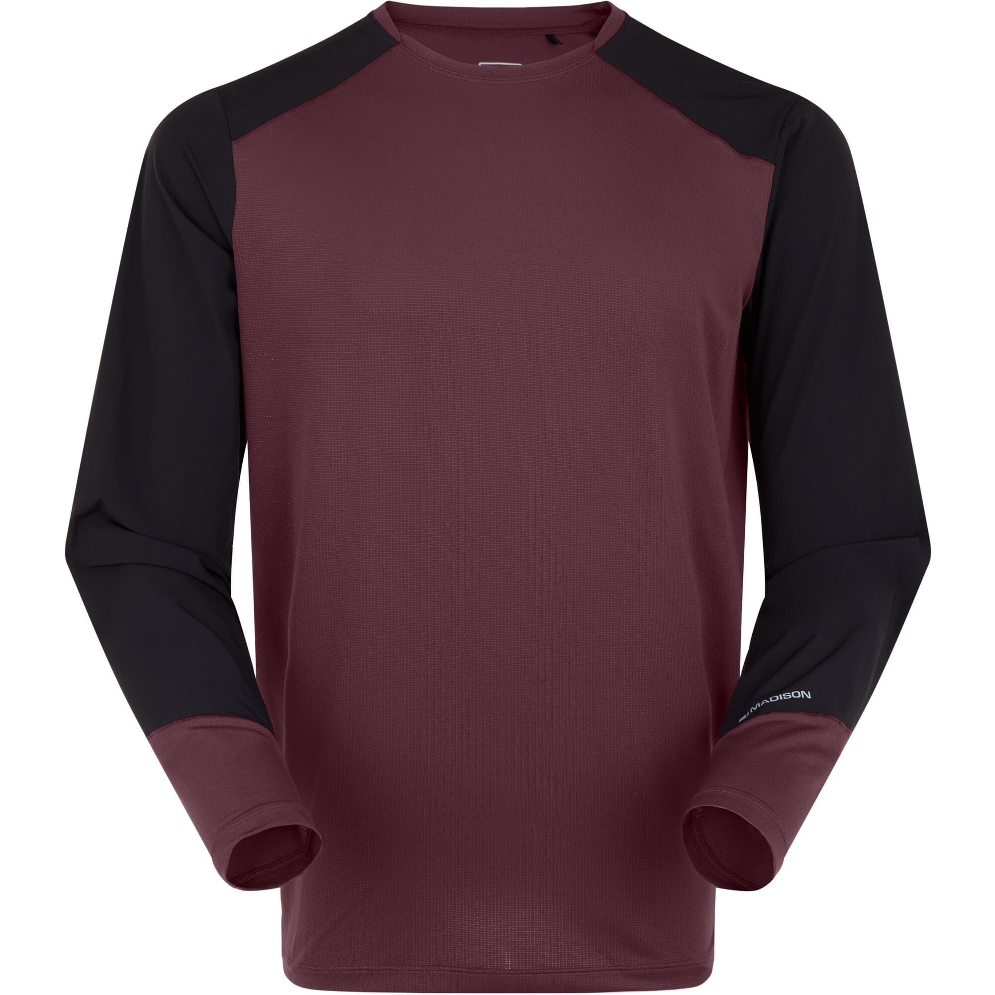 Madison Flux Men's Long Sleeve Trail Jersey; fig red / black - small