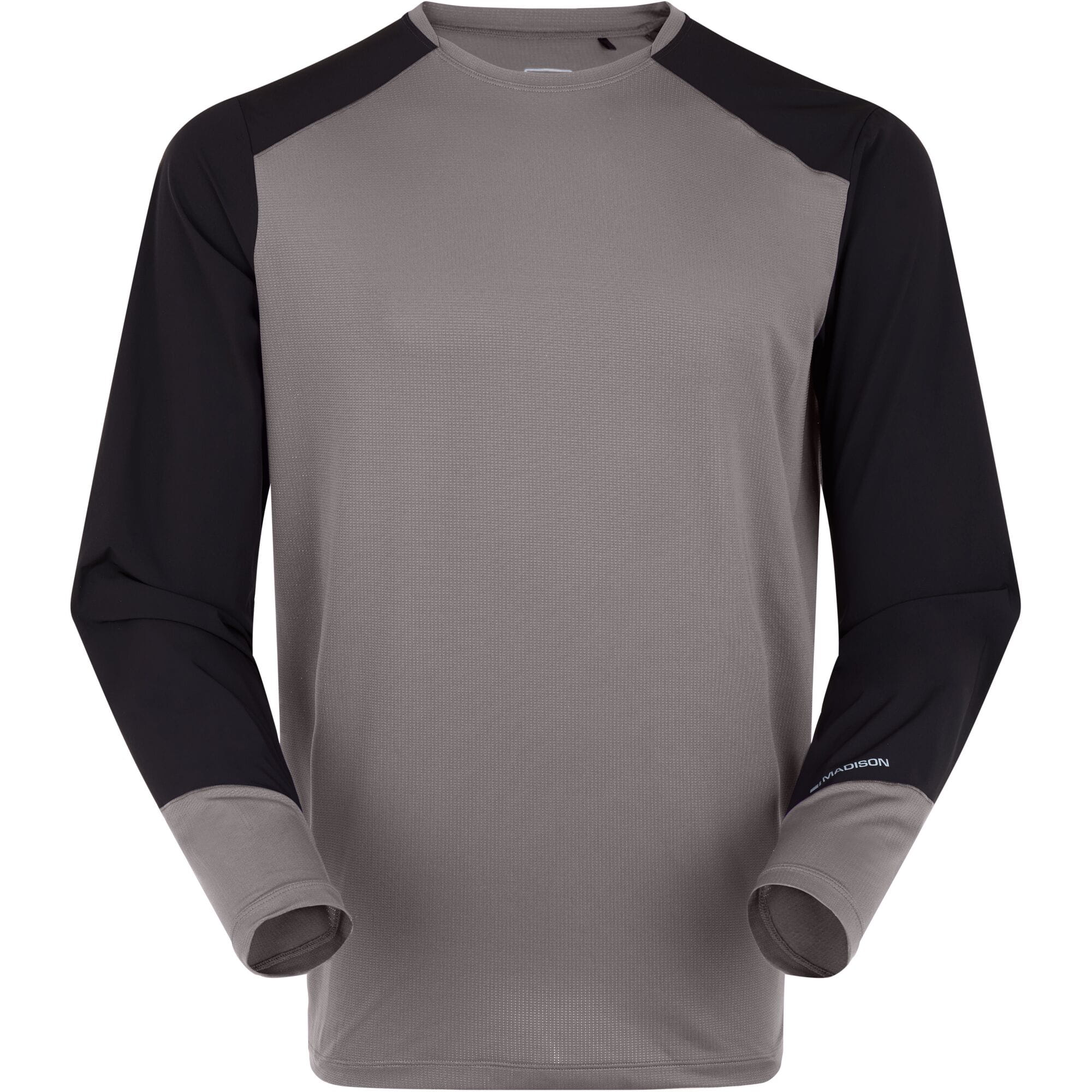 Madison Flux Men's Long Sleeve Trail Jersey; ash grey / black - x-large