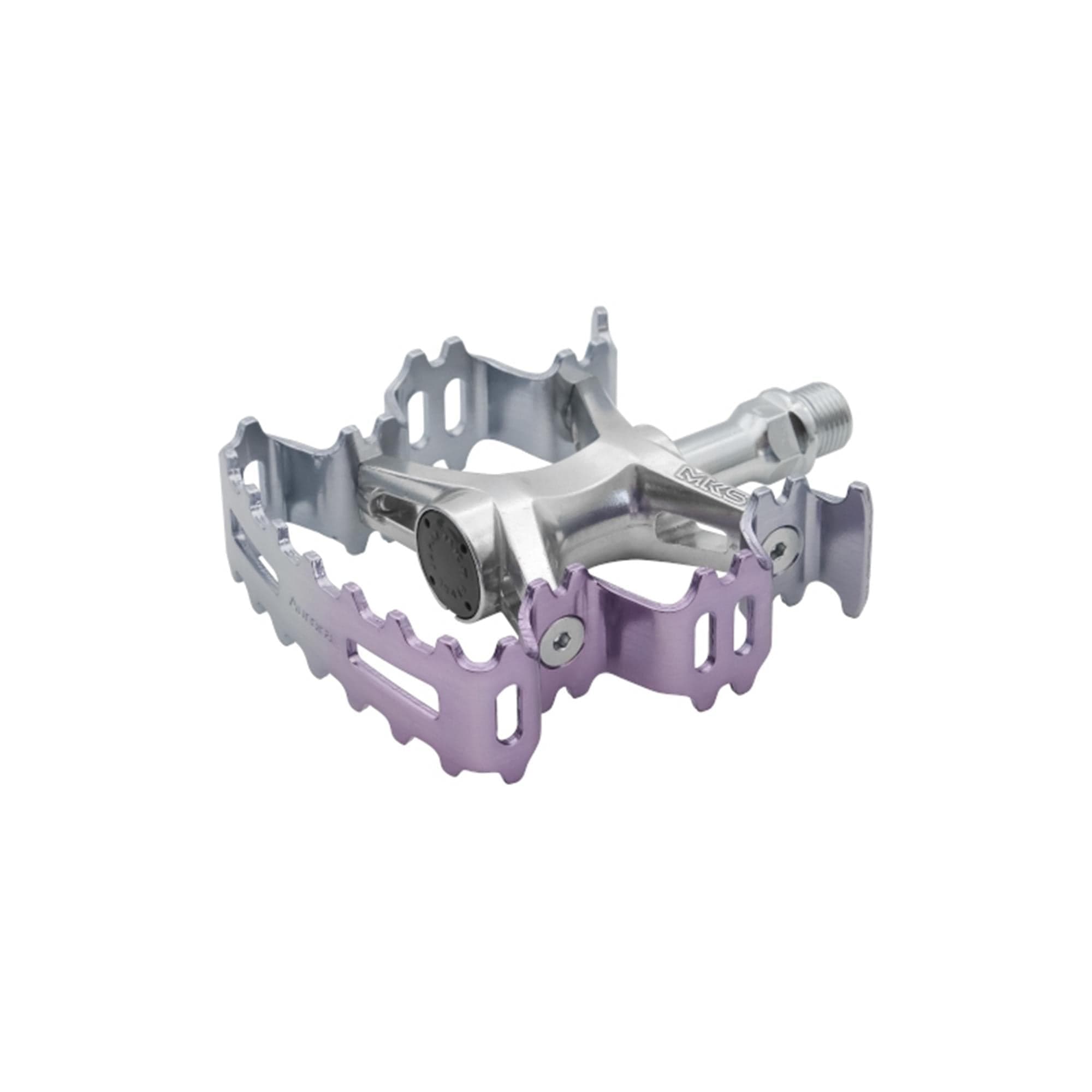 MKS Aurora Pedals: PURPLE/SILVER 9/16"