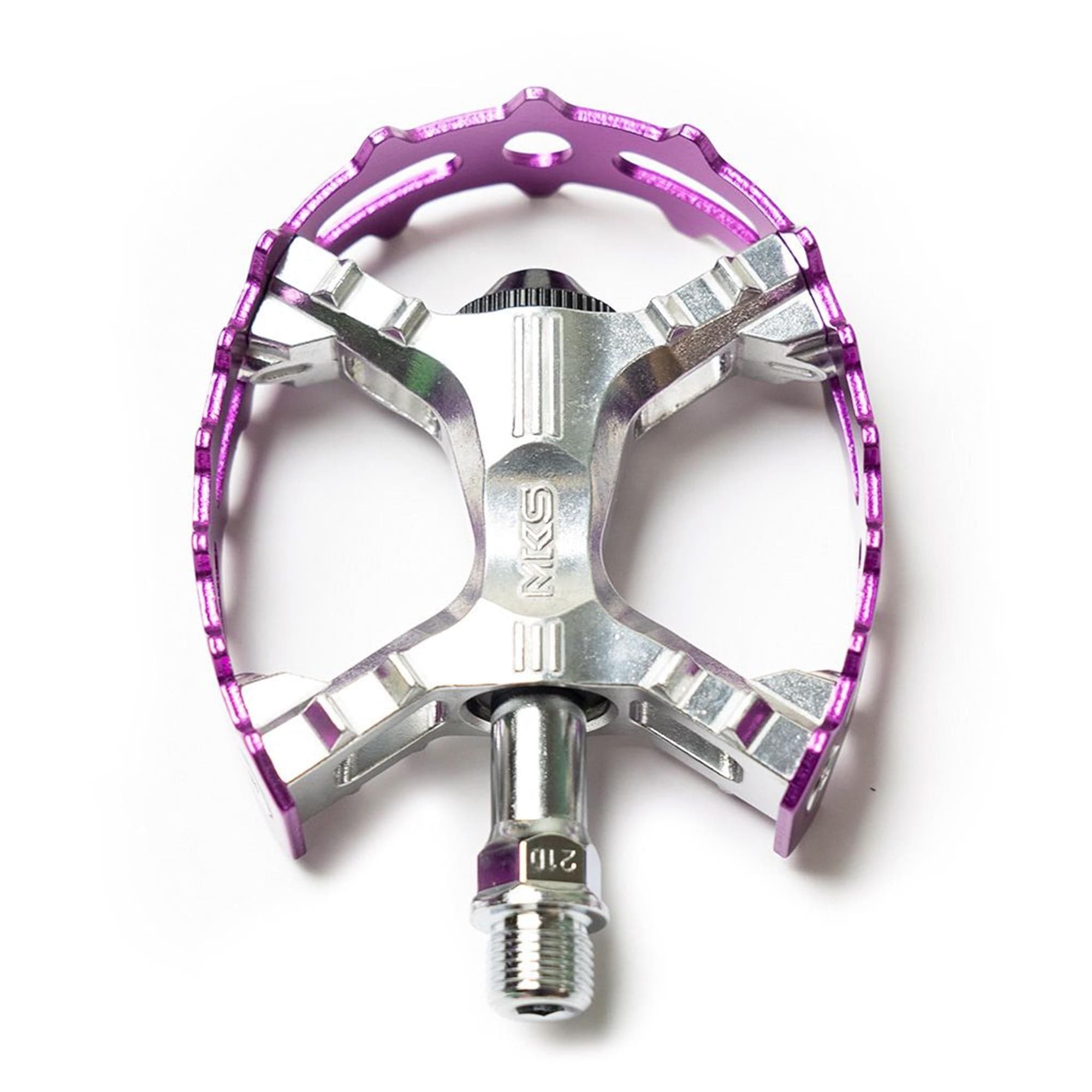 MKS XC-III Bear Trap Colour Edition Pedals: PURPLE 9/16"