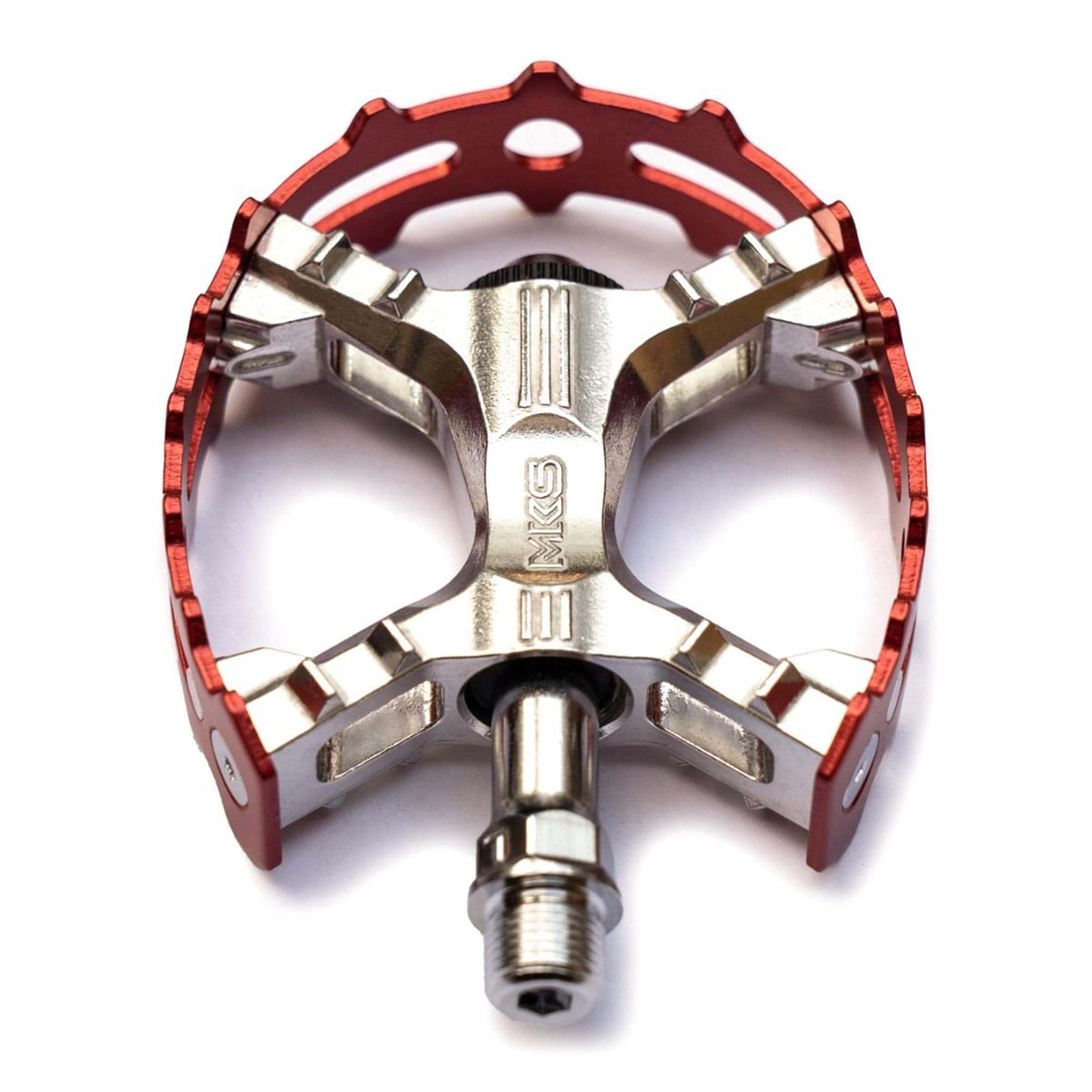MKS XC-III Bear Trap Colour Edition Pedals: RED 9/16"