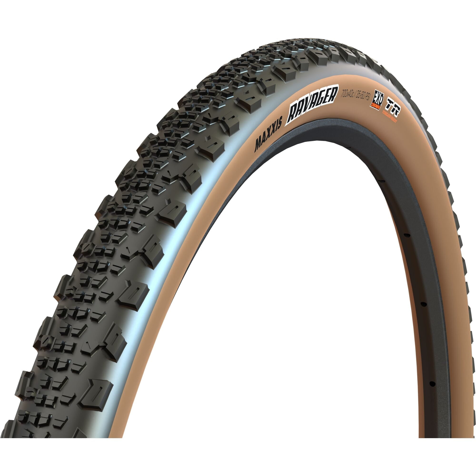 Maxxis Ravager 700 x 40C 60 TPI Folding Dual Compound EXO Tubeless Tanwall Tyre