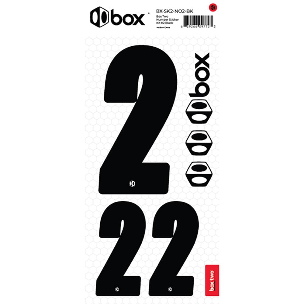 BOX BMX Two Number Sticker Kits - Black Black No2
