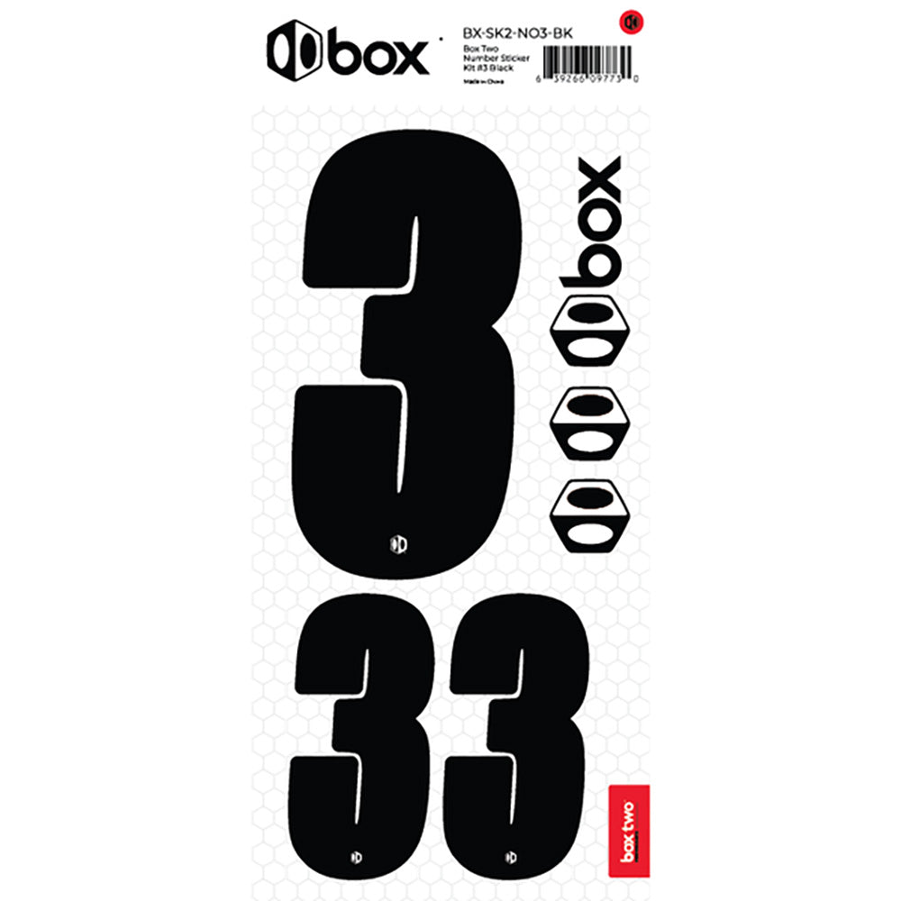 BOX BMX Two Number Sticker Kits - No3