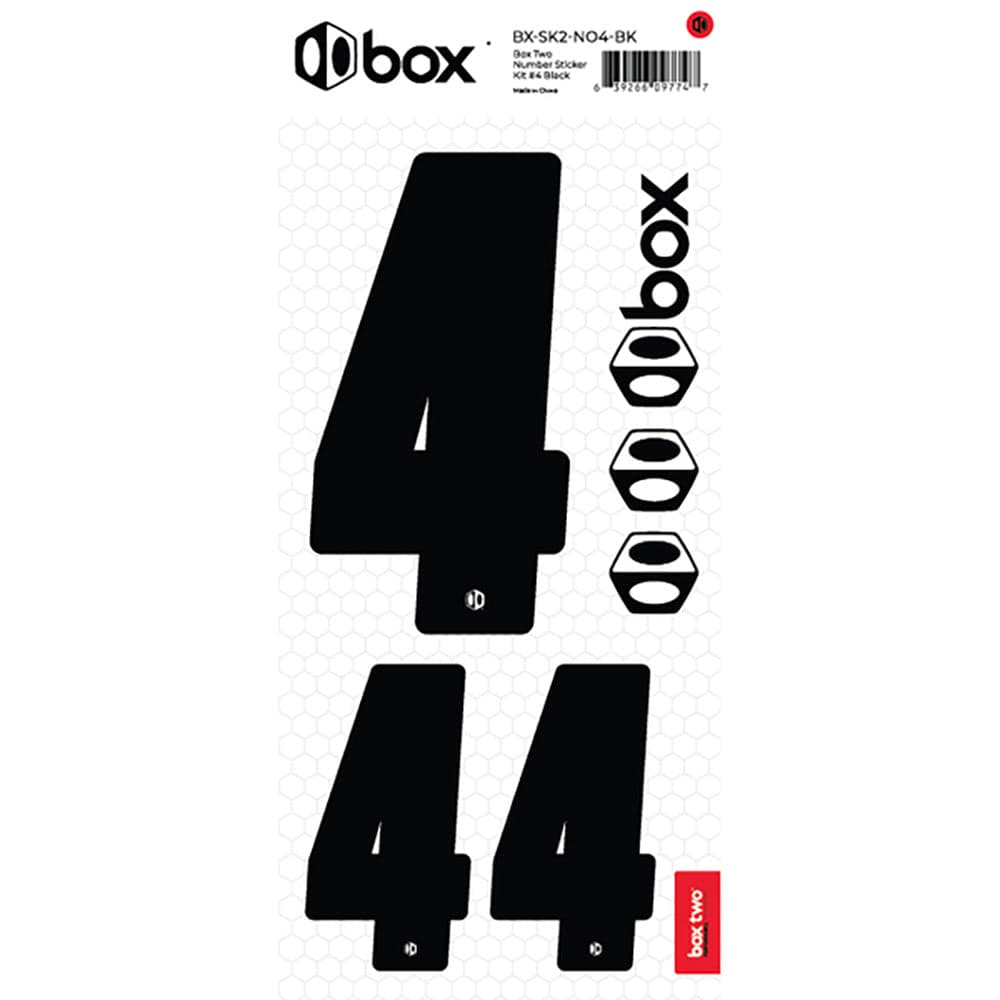BOX BMX Two Number Sticker Kits - Black Black No4