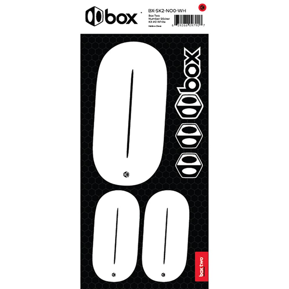 BOX BMX Two Number Sticker Kits - White White No0