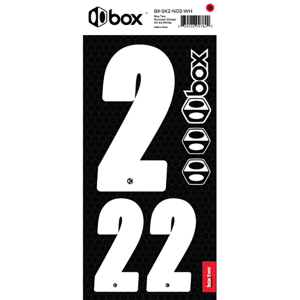BOX BMX Two Number Sticker Kits - White White No2