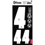 BOX BMX Two Number Sticker Kits - White White No4