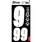BOX BMX Two Number Sticker Kits - White White No9