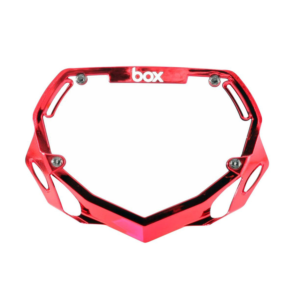 BOX BMX Box Two Chrome Number Plate - Small Chrome Red Small