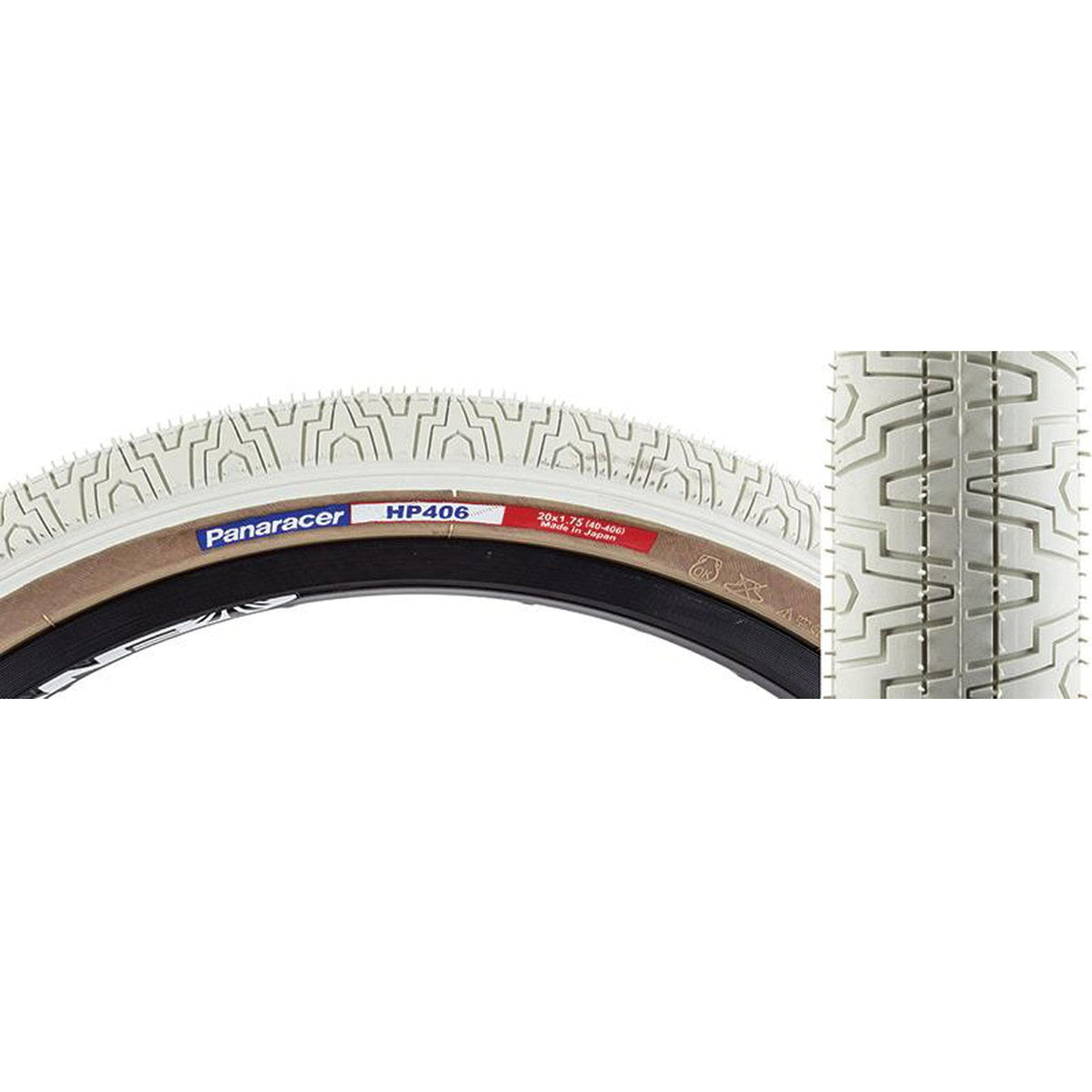 Panaracer Hp406 Bmx Tyre: White/Amber 20X1.75"