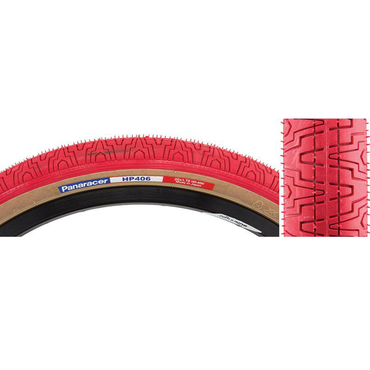 Panaracer Hp406 Bmx Tyre: Red/Amber 20X1.75"