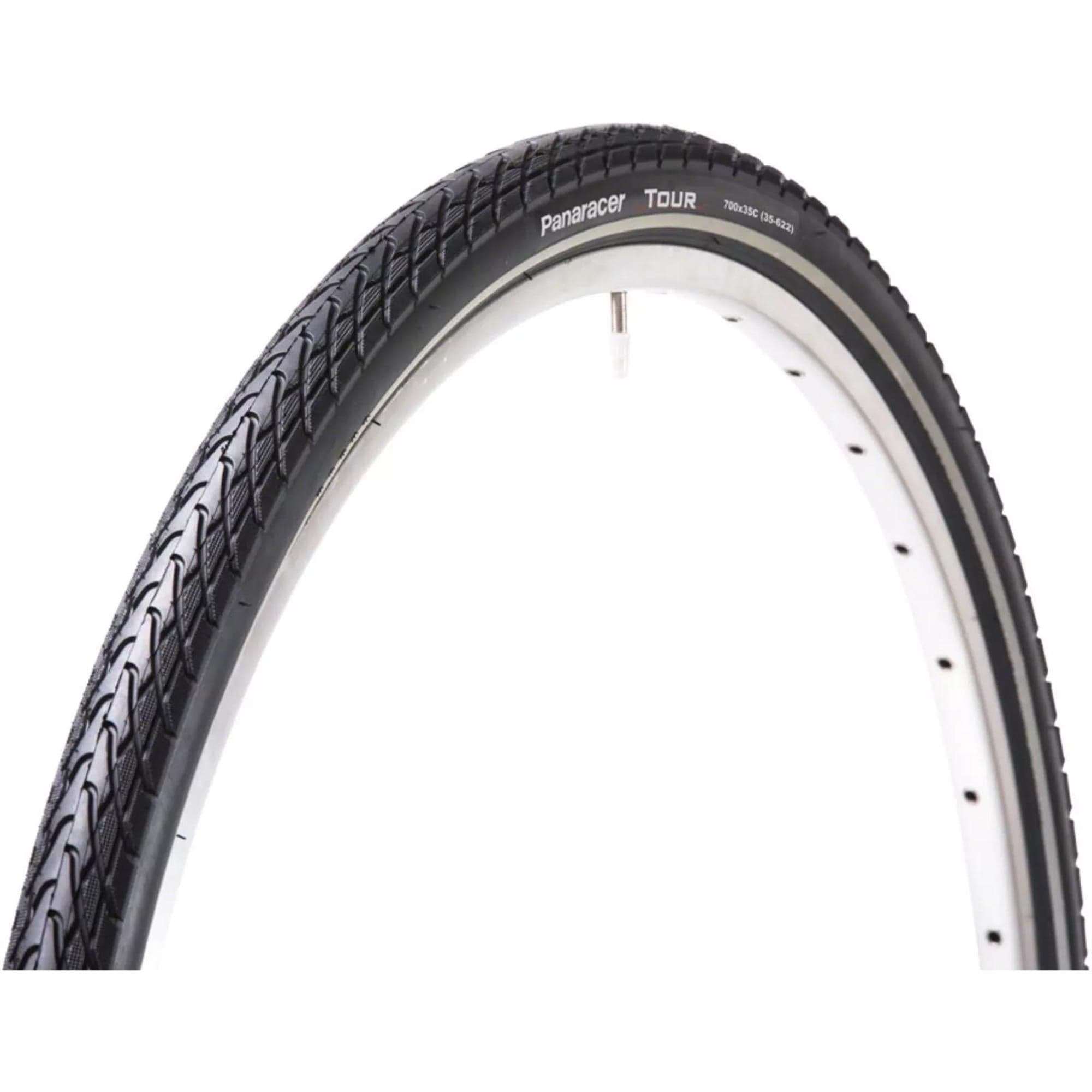 Panaracer Tour Reflective Wire Bead Tyre: BLACK 700X35C